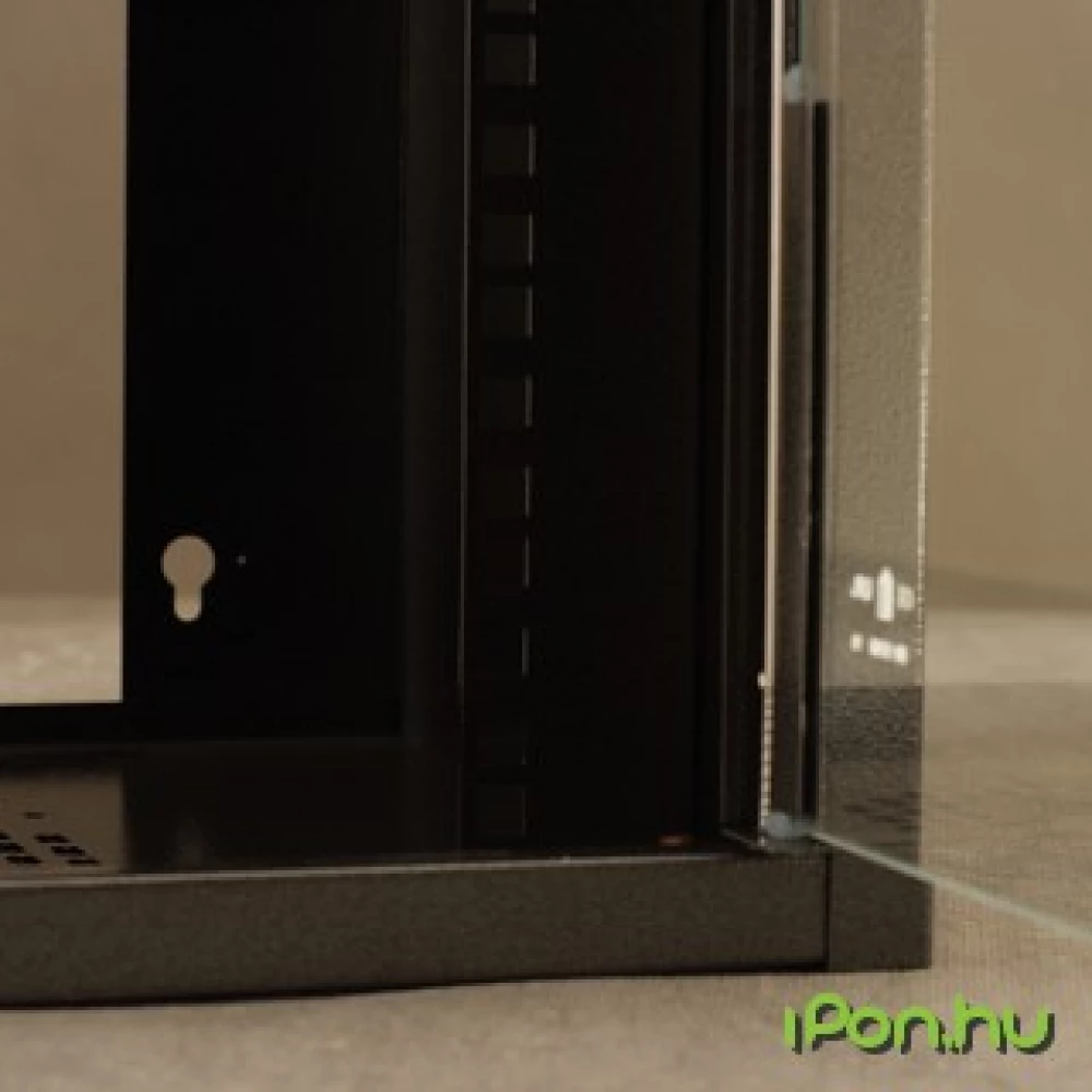 NETRACK Fali szekrény 19" 4.5U/400 mm - szénfekete üveg ajtó