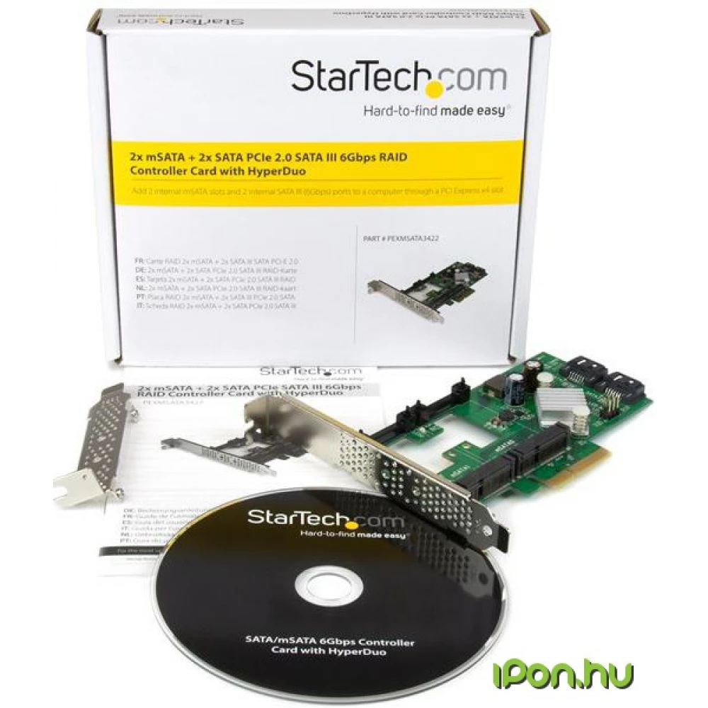 STARTECH 2 Port PCI Express 2.0 SATA III 6Gbps RAID Controller Card