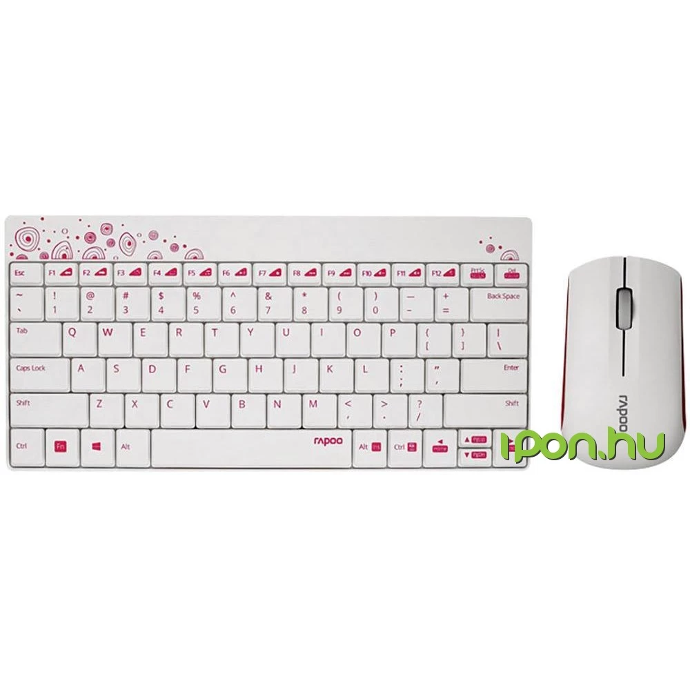 RAPOO 8000 Combo Hungarian White-pink - iPon - hardware and software news,  reviews, webshop, forum