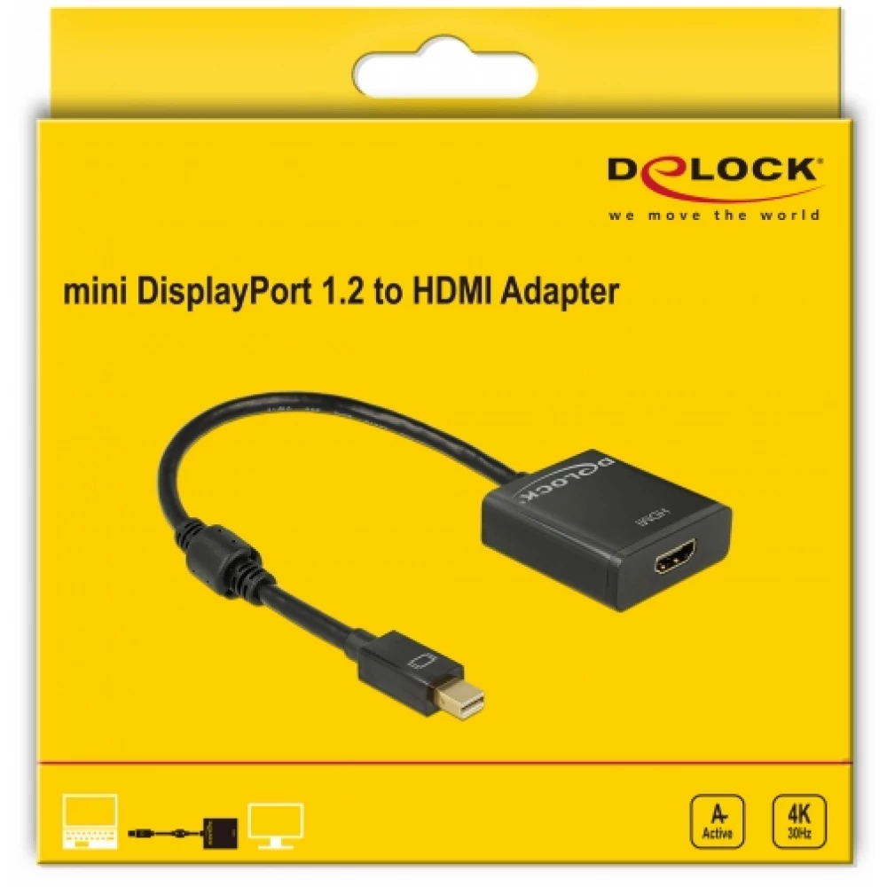 DELOCK Mini DisplayPort HDMI transformator Crno 20cm 62611