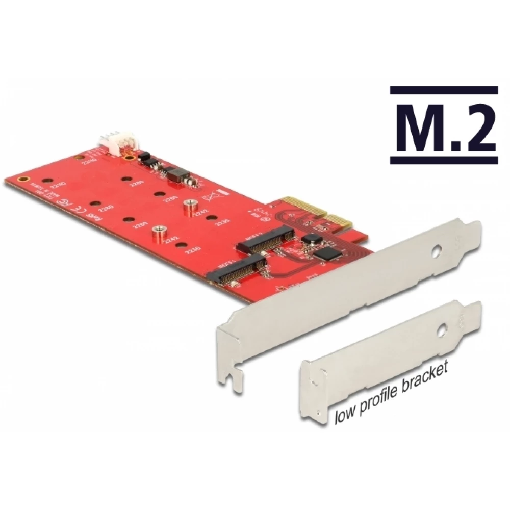 DELOCK PCI Express x4 kartice - 2 x unutrašnje M.2 - nizak profili forma DELOCK PCI Express x4 kartice - 2 x unutrašnje M.2 - nizak profili forma