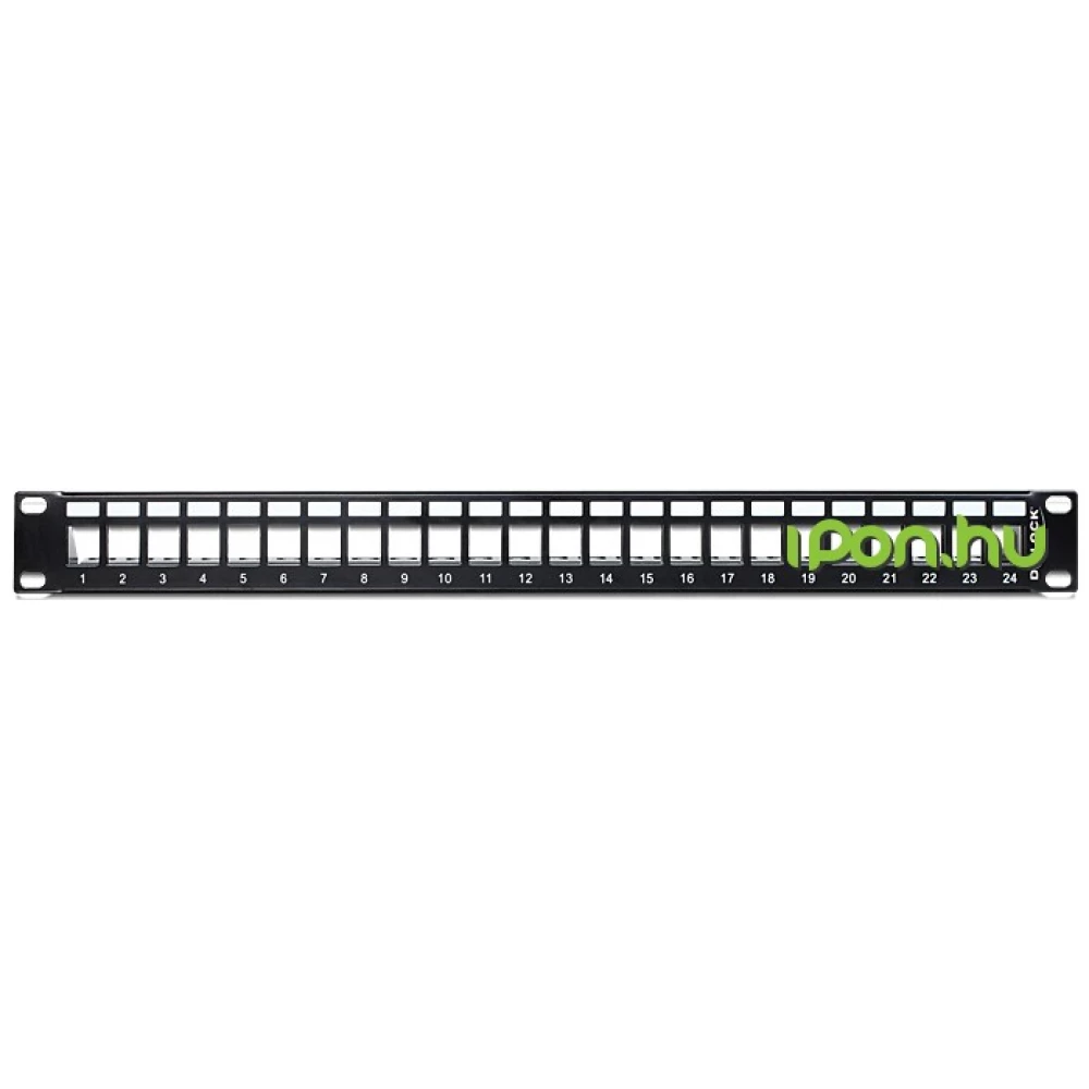 DELOCK 19" Keystone Patch Panel 24 Port with strain relief