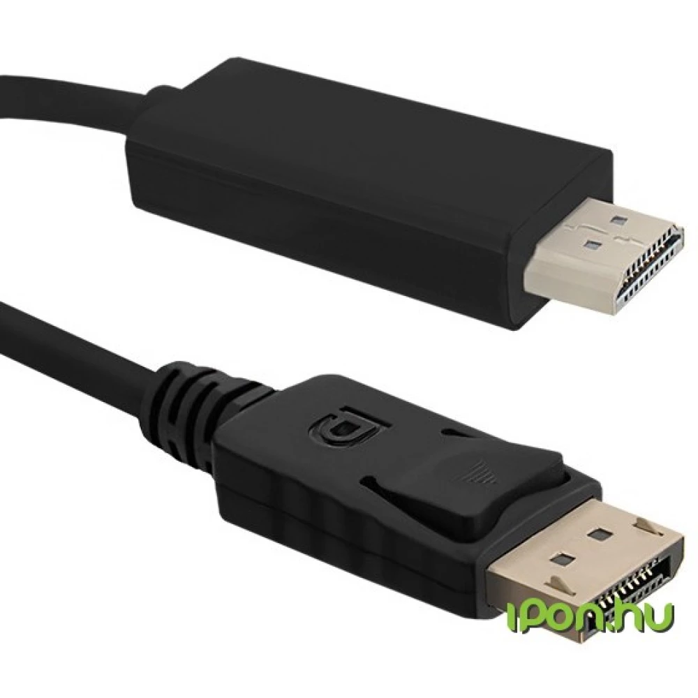 QOLTEC DisplayPort HDMI Összekötő Fekete 1m 50435