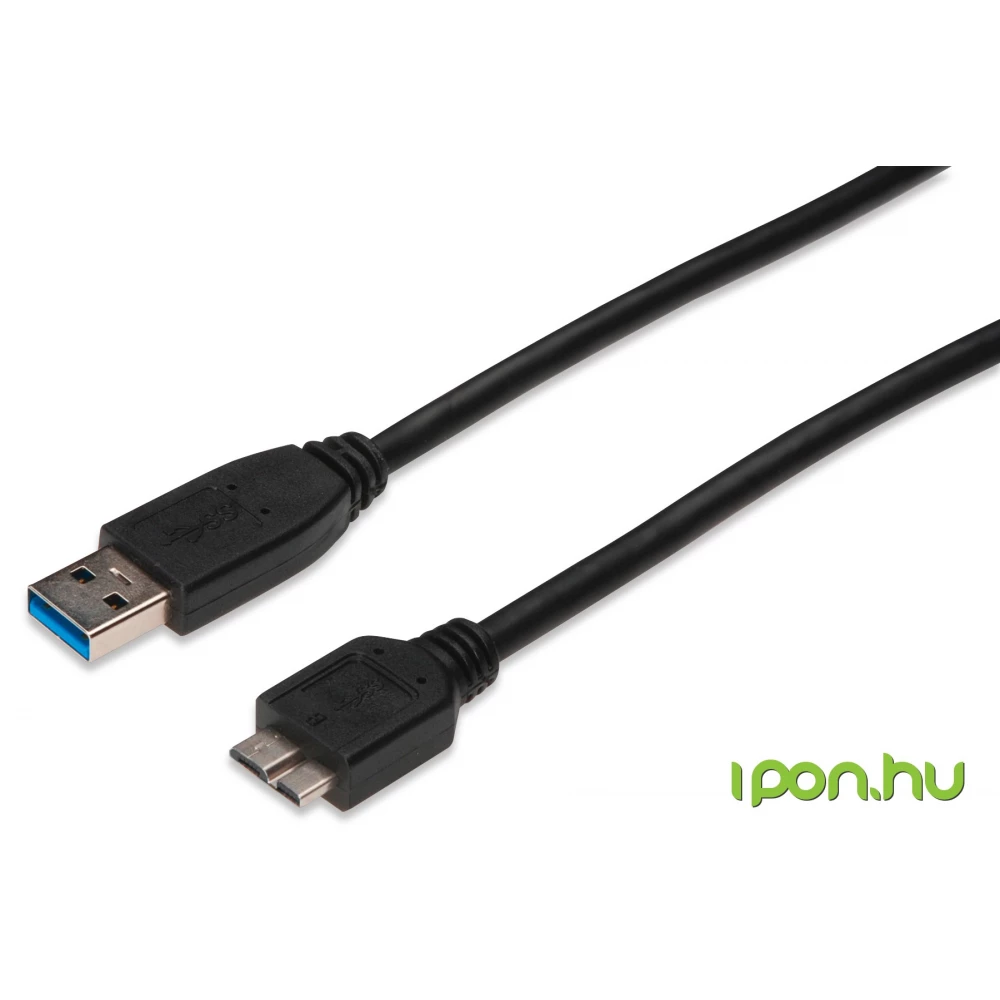 DIGITUS USB 3.0 USB 3.0 Micro-B Átalakító Fekete 1.8m AK-300116-018-S DIGITUS USB 3.0 USB 3.0 Micro-B Átalakító Fekete 1.8m AK-300116-018-S