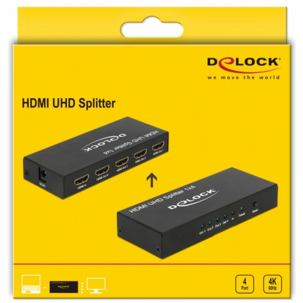 DELOCK HDMI Distributer Crno 12cm 18684