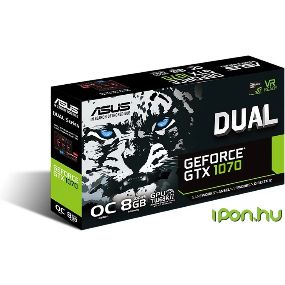 ASUS DUAL-GTX1070-O8G GeForce GTX 1070 8GB GDDR5 OC PCIE - iPon