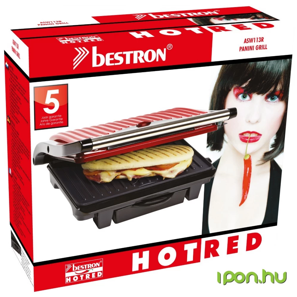 Heiligdom Michelangelo Kers BESTRON ASW113R Panini grill red - iPon - hardware and software news,  reviews, webshop, forum