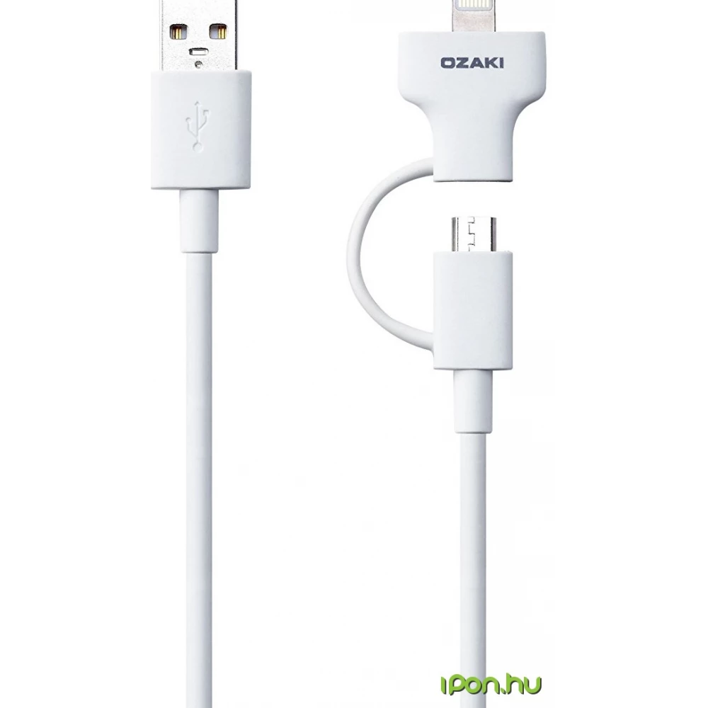 Airco Onrustig helling OZAKI USB Lightning and Micro USB Charger/data cable White 10cm OT225WH -  iPon - hardware and software news, reviews, webshop, forum