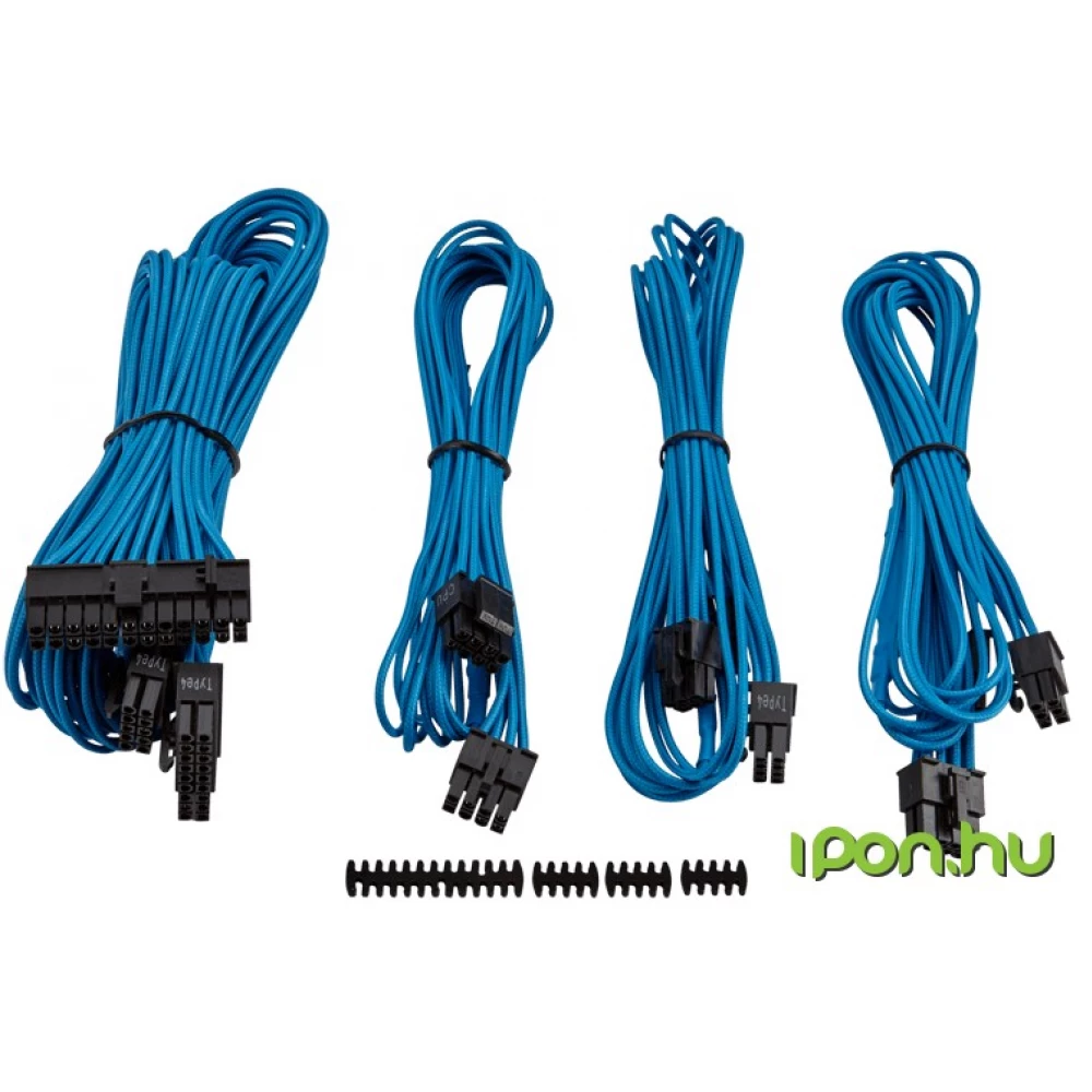 CORSAIR Premium Individually Sleeved PSU Cable Kit Starter Package Type 4 (Generation 3) Blau