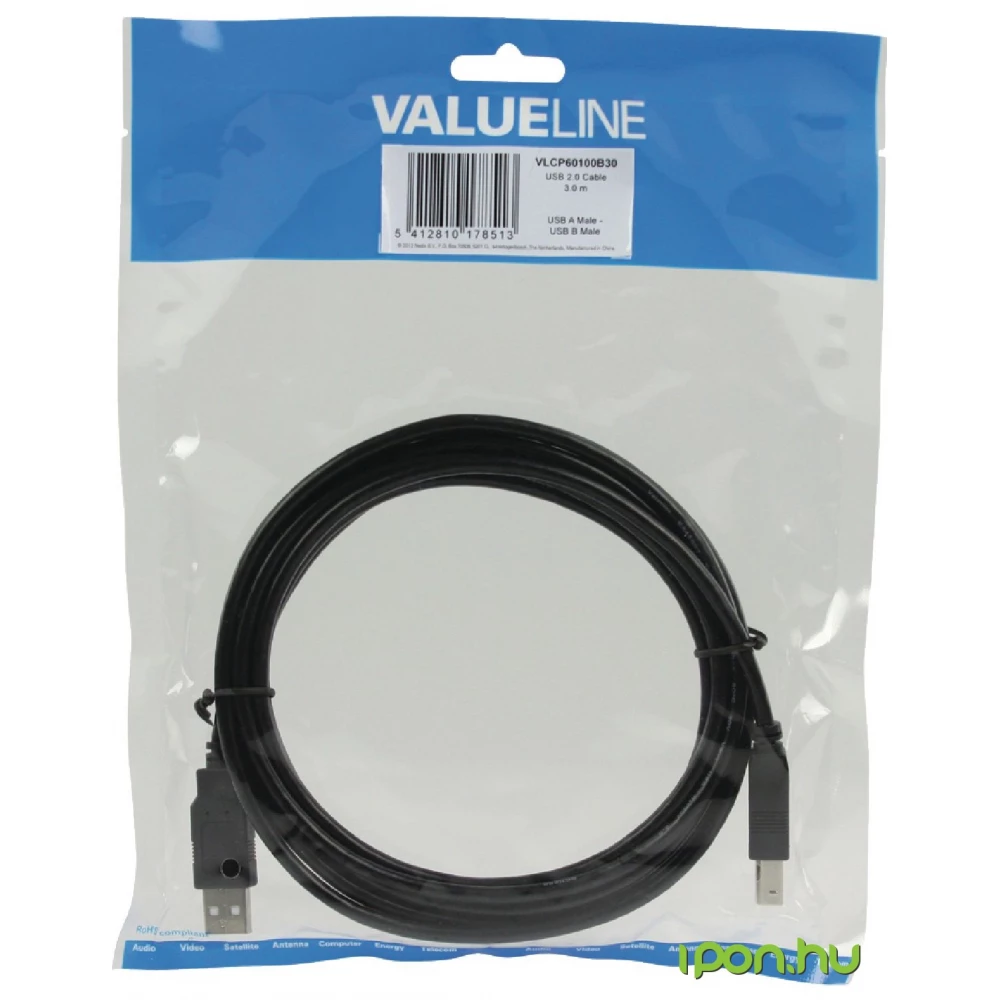 VALUELINE USB Átalakító Fekete 3m VLCP60100B30