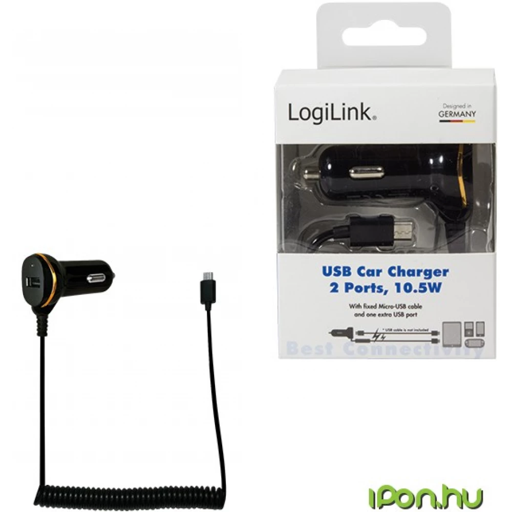 LOGILINK USB Car Charger with Micro USB Cable negru