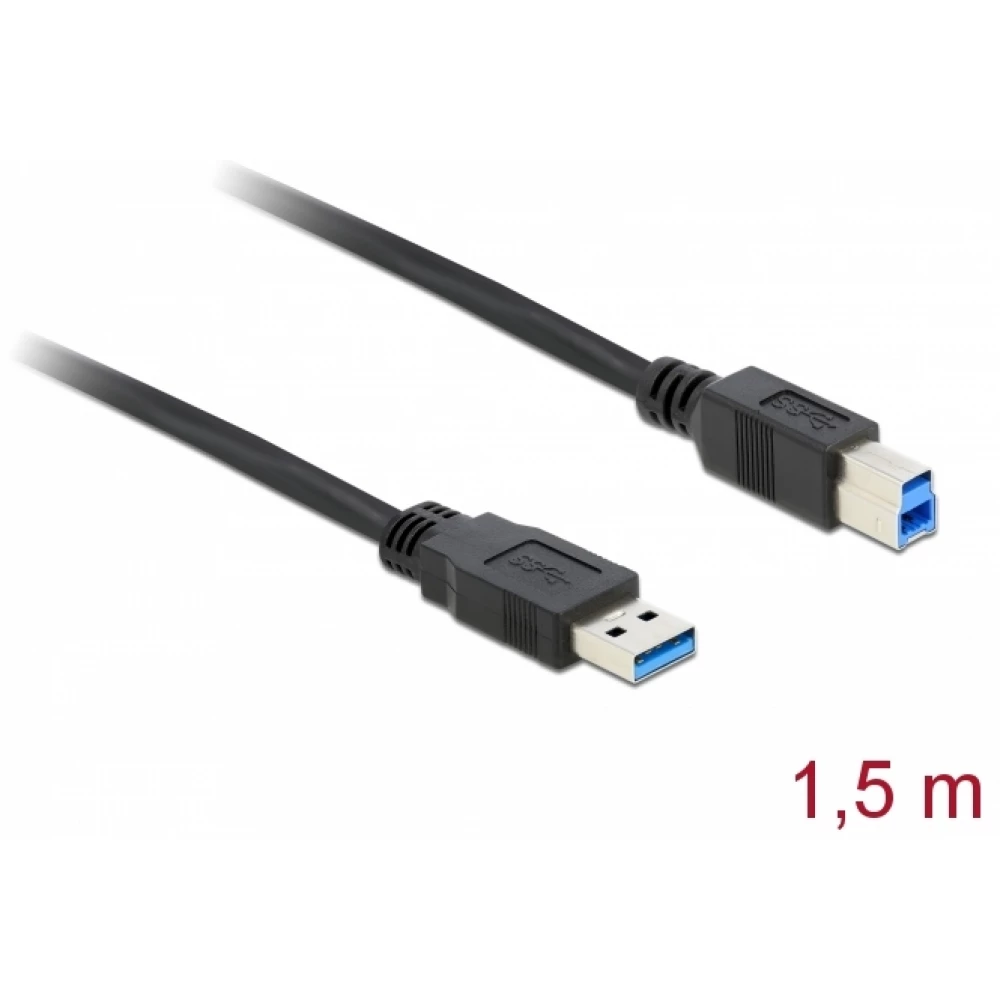DELOCK USB 3.0 Összekötő Fekete 1.5m 85067