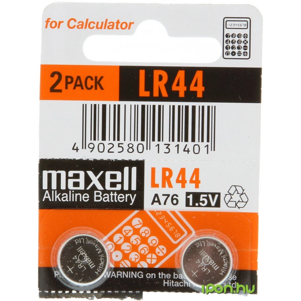 1.5v Maxell Alkaline Battery LR44 A75