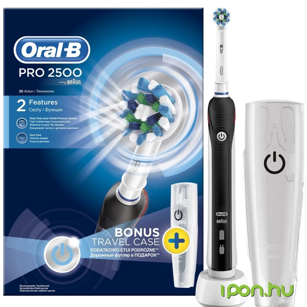 ORAL-B Oral-B PRO 2500 Cross Action electric toothbrush black road case - iPon - and software news, reviews, webshop, forum