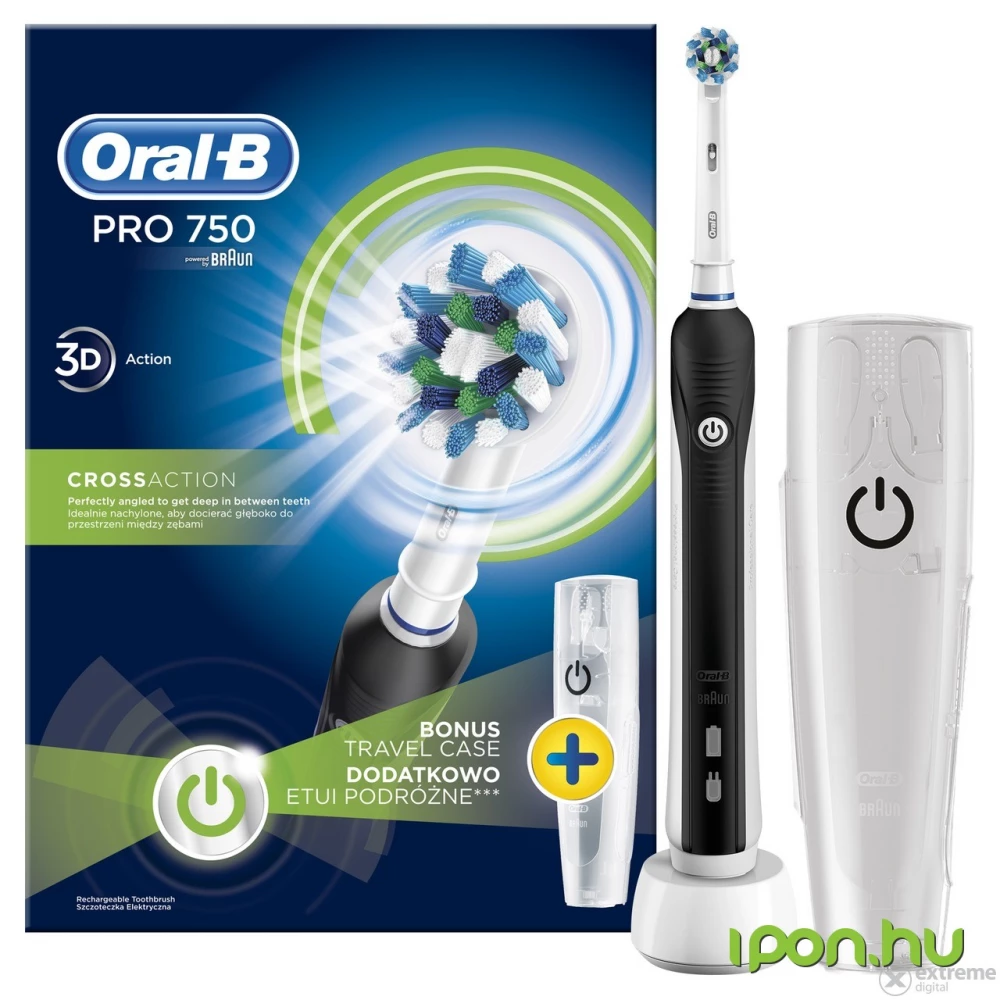 calorie Positief leerplan ORAL-B PRO 750 Cross Action electric toothbrush + road case - iPon -  hardware and software news, reviews, webshop, forum