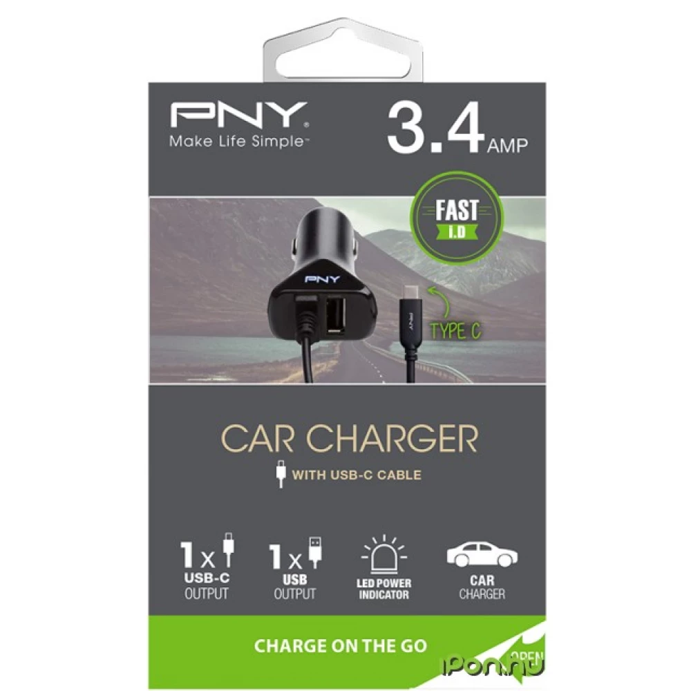PNY USB C Car charger schwarz