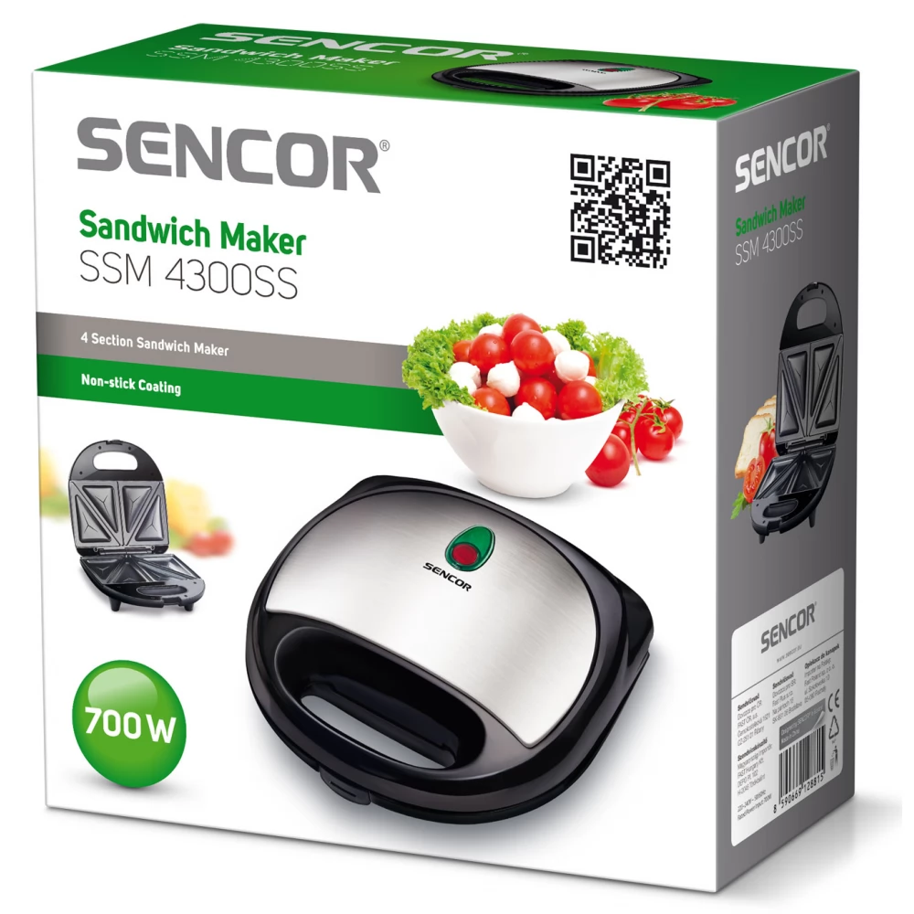 SENCOR SSM 4300SS sandwich Maker 700 W rust free steel - iPoncomp.com