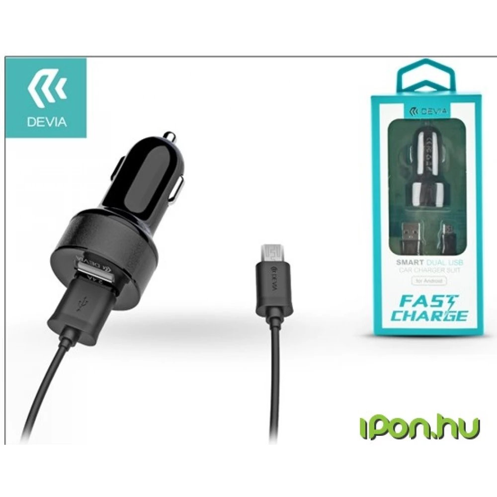 DEVIA Smart 2.4A universal 2x USB țigară încărcător + Micro USB cablu