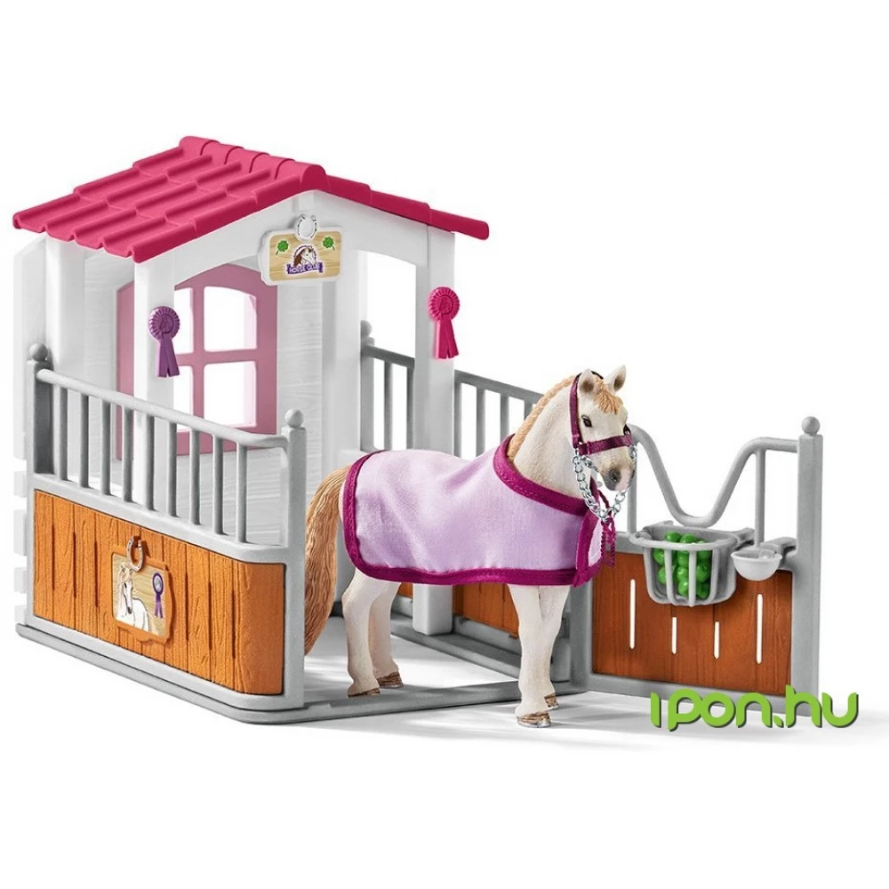 Schleich 42368 Horse Club Istállóállás Lusitano kancával