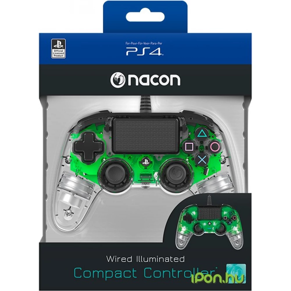 NACON Wired compact controller for Playstation 4 blijedo zelena