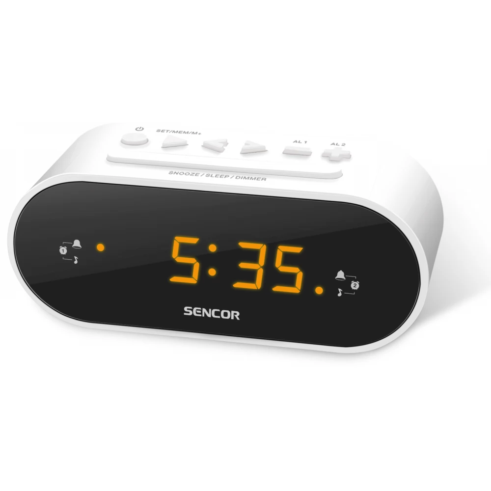 SENCOR SRC 1100 W cu radio ceas cu alarmă alb