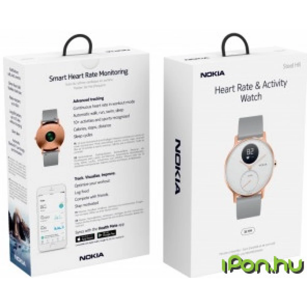 NOKIA Steel HR 36 mm gold grey silicone strap iPoncomp