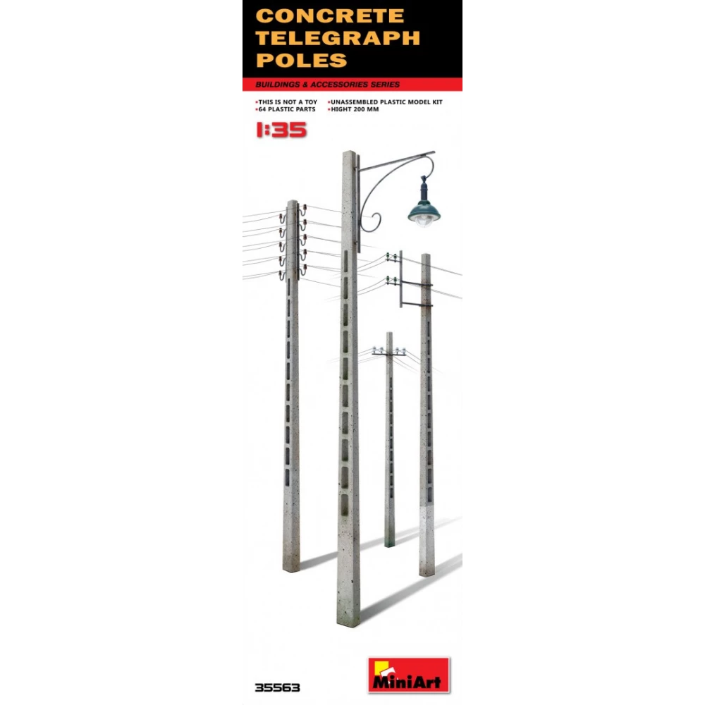 MINIART 1/35 Beton Telegraph Säulen einstellen model zusätzlich