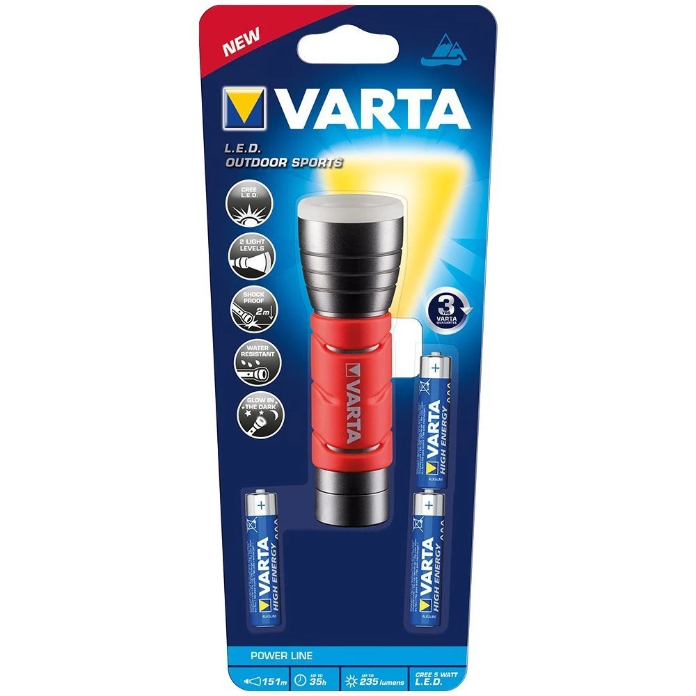VARTA Taschenlampe LED 3xAAA Outdoor Sports