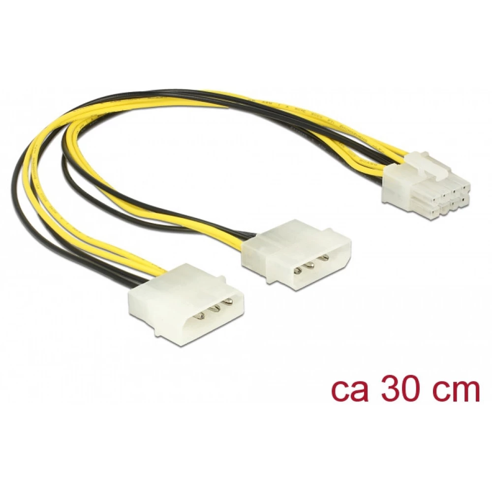 DELOCK Molex EPS 8 pin Tápkábel Fehér 30cm 85453 DELOCK Molex EPS 8 pin Tápkábel Fehér 30cm 85453