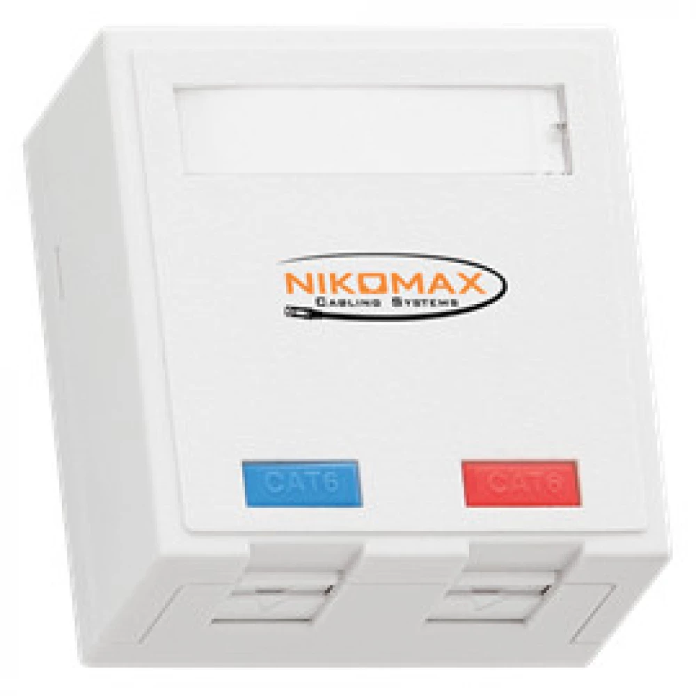 NIKOMAX Wall outlet Unshielded Cat.5e 2 port With FT series module NIKOMAX Wall outlet Unshielded Cat.5e 2 port With FT series module