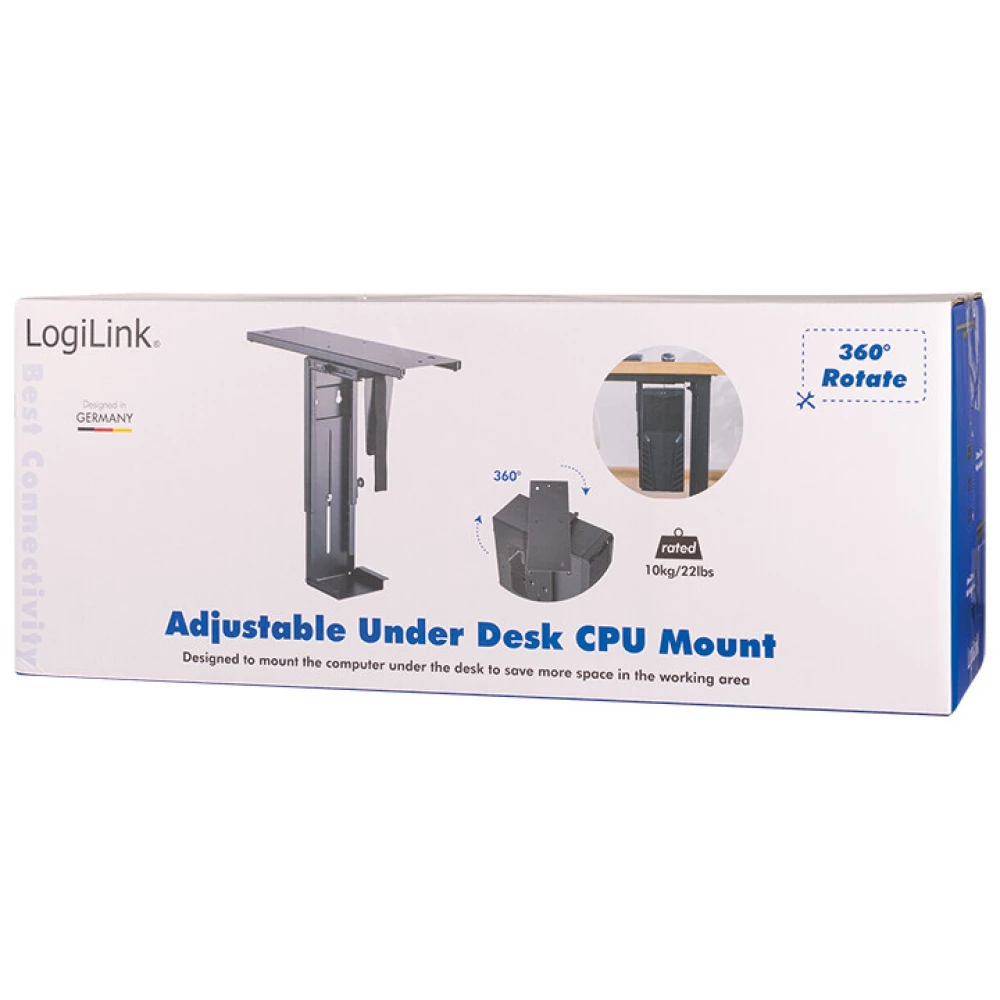 LOGILINK Adjustable under desk CPU mount rotatable slidable