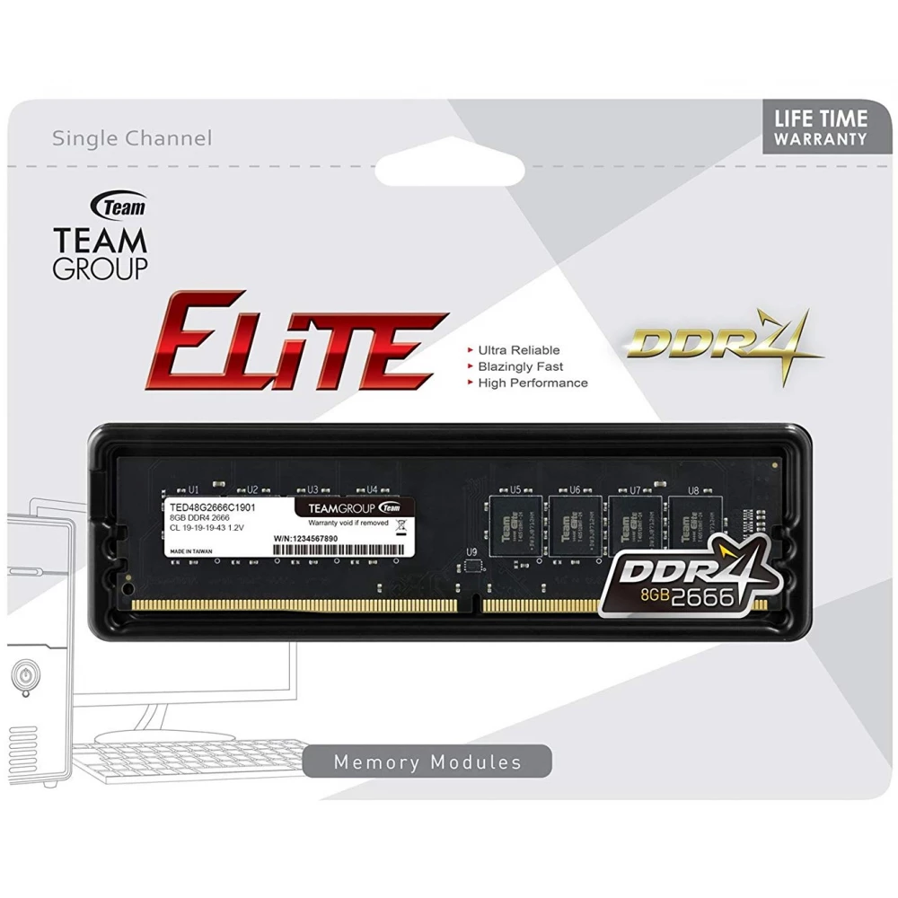 TEAM GROUP 8GB Elite DDR4 2666MHz CL19 TED48G2666C1901 - iPon 