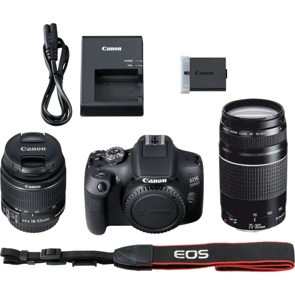 Canon EOS 2000D DSLR-kamera + 18-55 objektiv