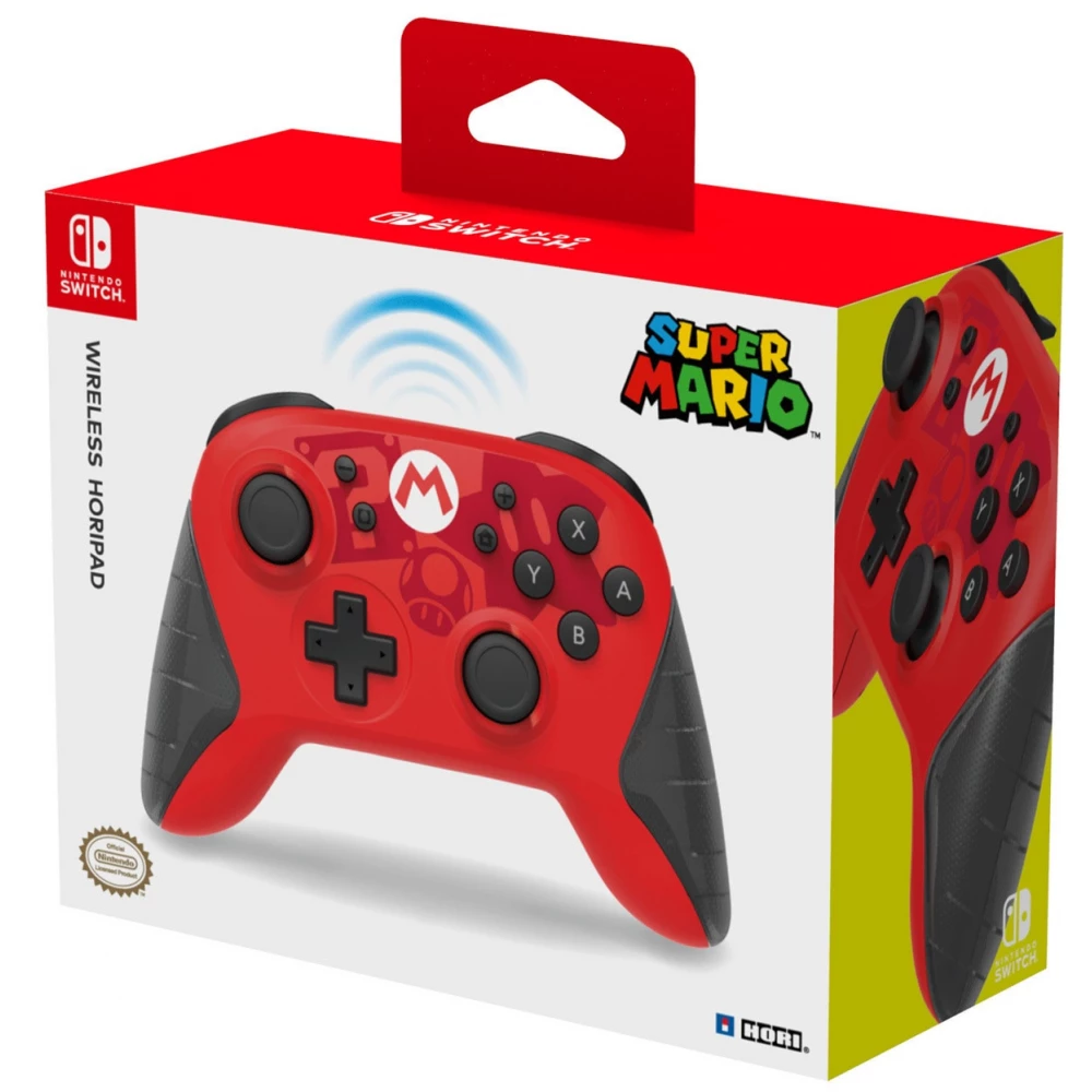 HORI Wireless HORIPAD Mario Edition Rechargeable Controller for Nintendo Switch