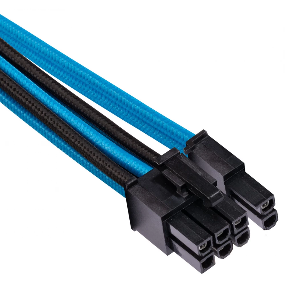CORSAIR Premium Individually Sleeved Starter sursă cablu Kit Typ 4 Gen 4 8 piese - albastru / negru