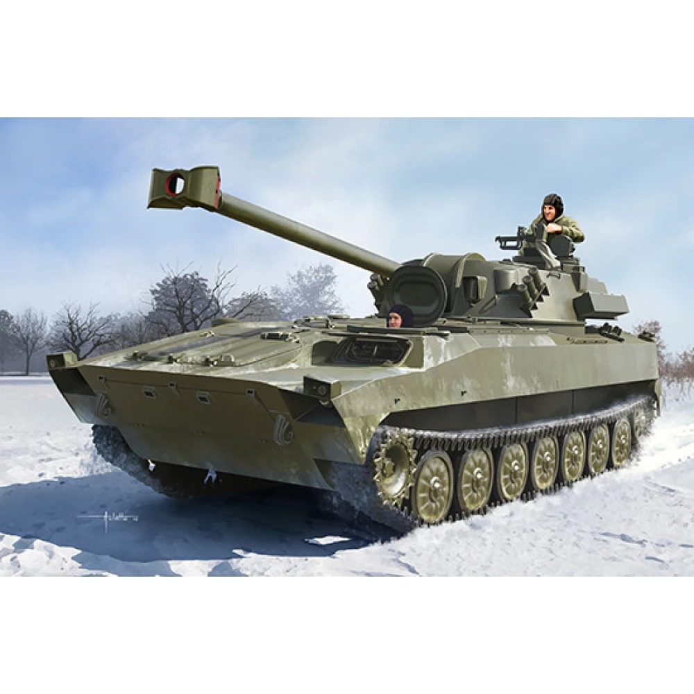 TRUMPETER 1/35 Orosz 2S34 Hosta önjáró Howitzer/Mortar löveg katonai jármű modell