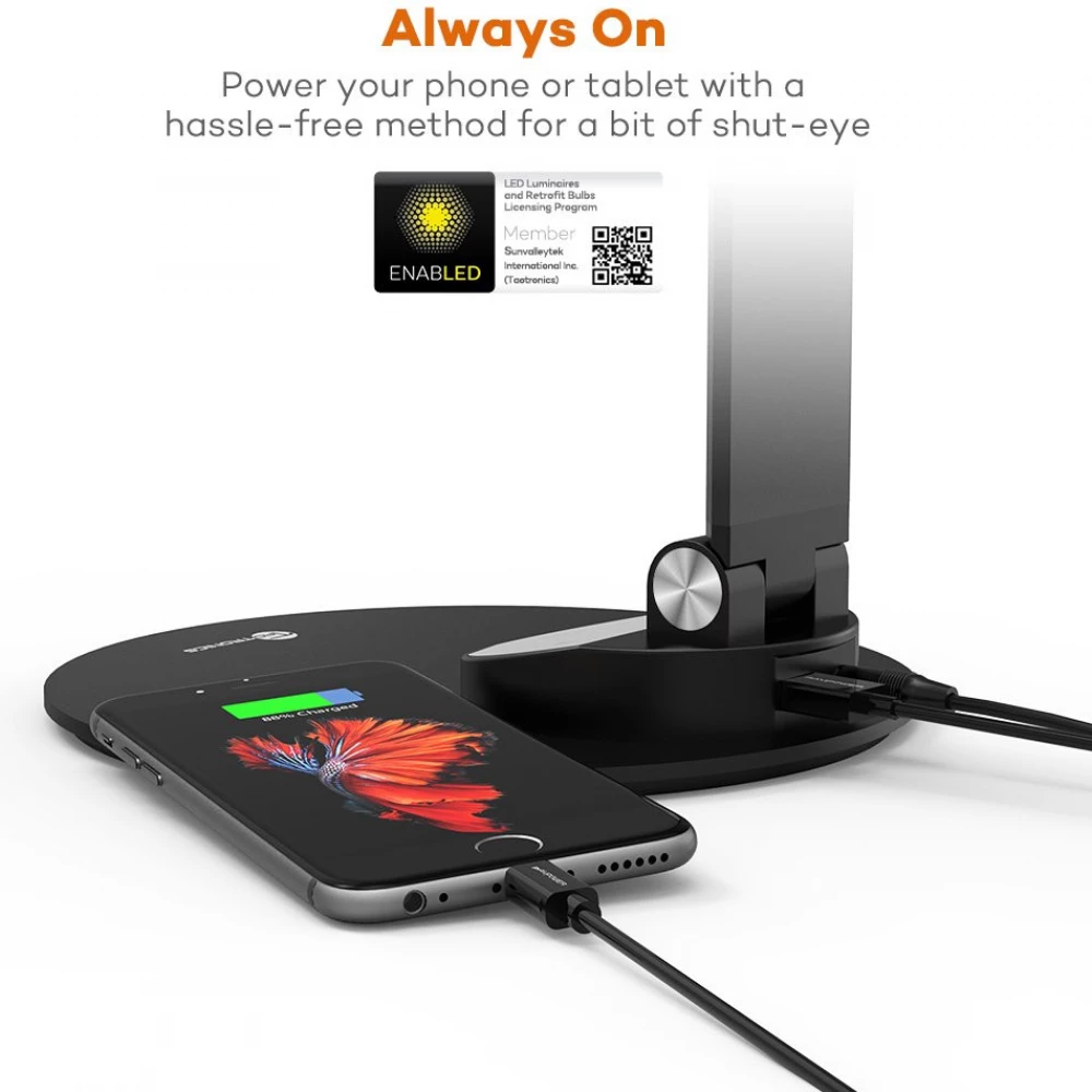 TAOTRONICS TT DL19 aluminum LED light black iPoncomp
