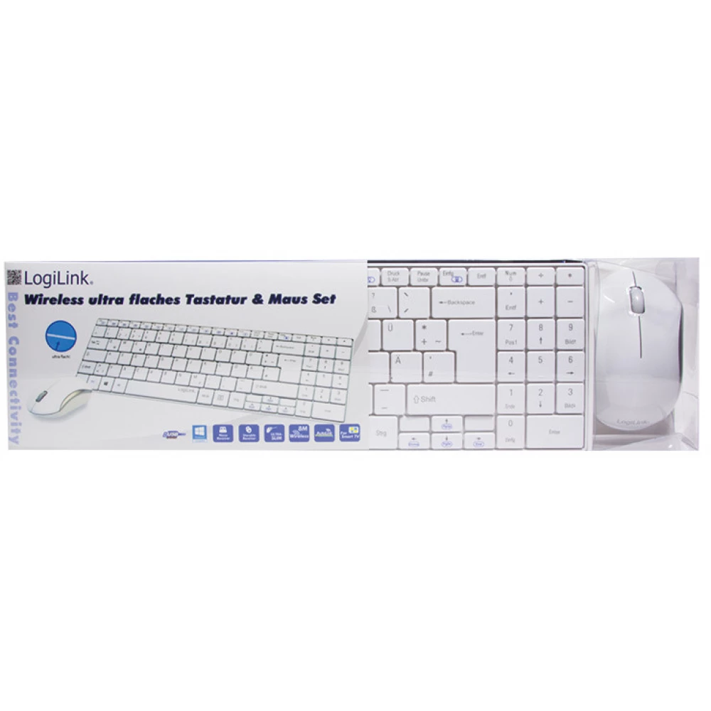 LOGILINK ID0109 Draht ohne Tastatur + Maus Deutsche Weiß