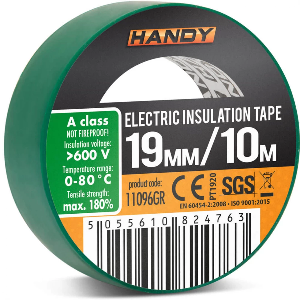 HANDY 11096GR Izolacijska traka 19mm 10m zeleno HANDY 11096GR Izolacijska traka 19mm 10m zeleno