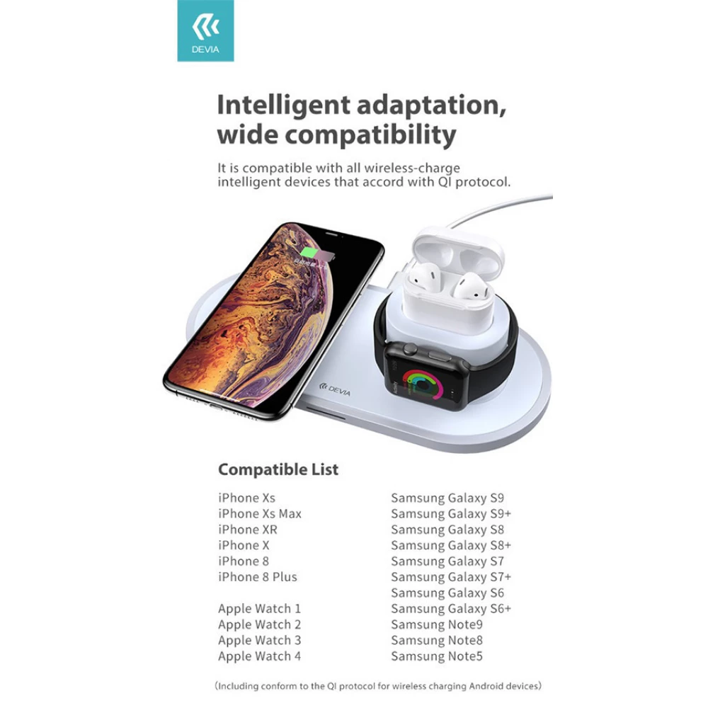 Devia 3 in 1 wireless sales charger