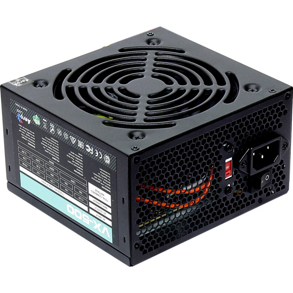 Блок питания vx 700. AEROCOOL VX 500w. AEROCOOL 500w. Блок питания AEROCOOL e80-500w. Atx12v Power 500w AC 230v.