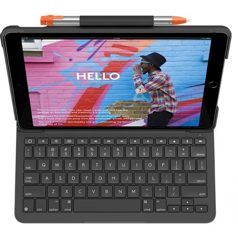 LOGITECH Slim Combo iPad Air (3 gen.) UK Englisch Tastatur graphite