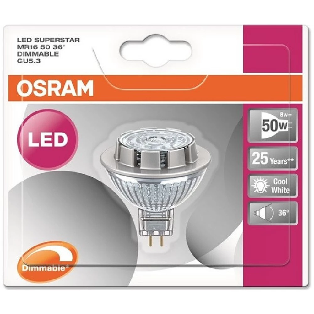 OSRAM 7.8W GU5.3 621lm 4000K SST Dimmable MR16 spot bulb - iPon - hardware and software news, reviews, webshop, forum