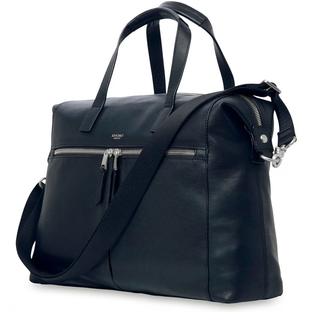 KNOMO Audley Leather Laptop Handbag 14 dark blue iPoncomp