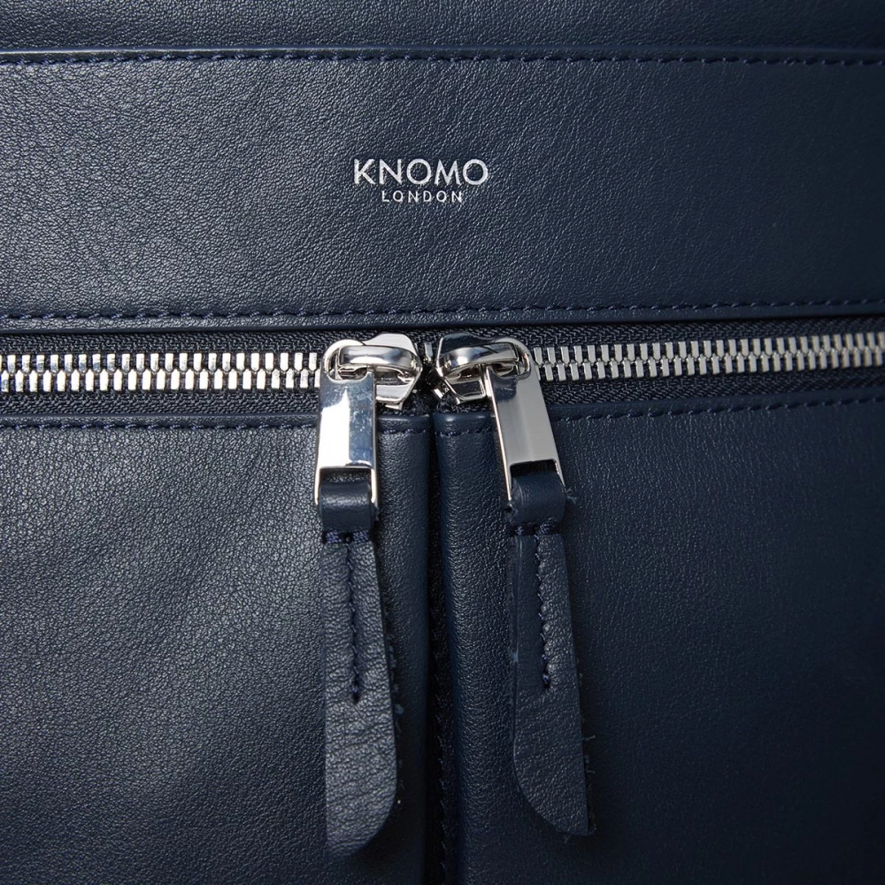 KNOMO Beaux Leather Backpack 14 dark blue iPoncomp