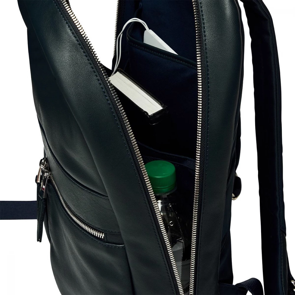 KNOMO Beaux Leather Backpack 14 dark blue iPoncomp