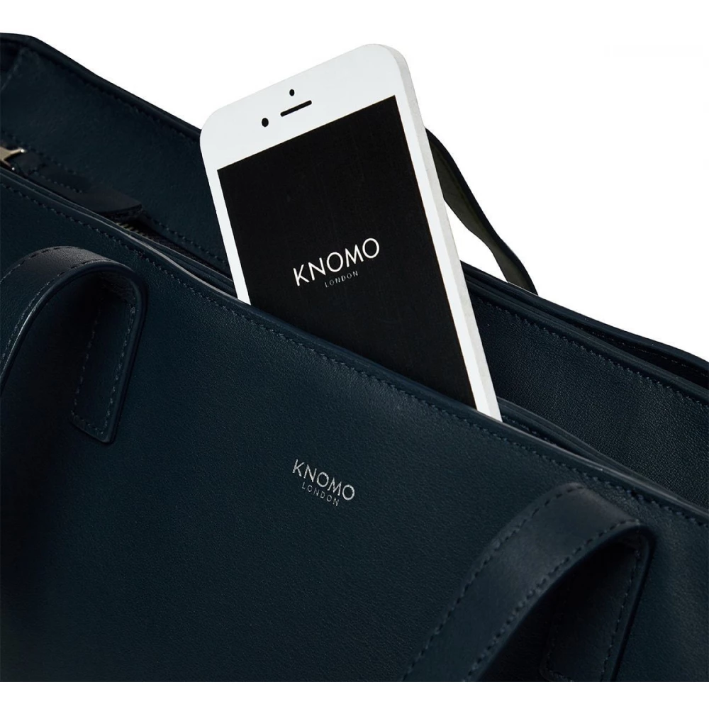 KNOMO Maddox Leather Laptop Tote Bag 15 dark blue iPoncomp