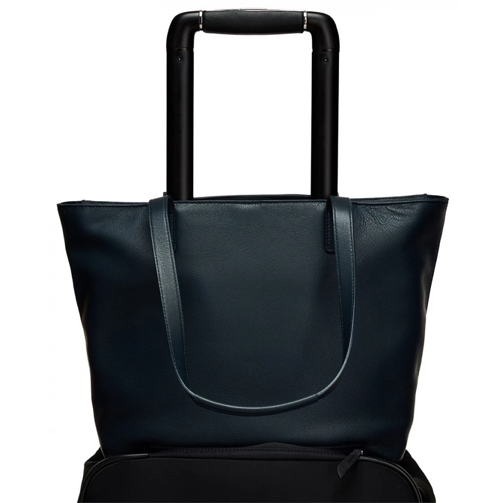 KNOMO Mini Maddox Leather Laptop Tote Bag 13 dark blue iPoncomp