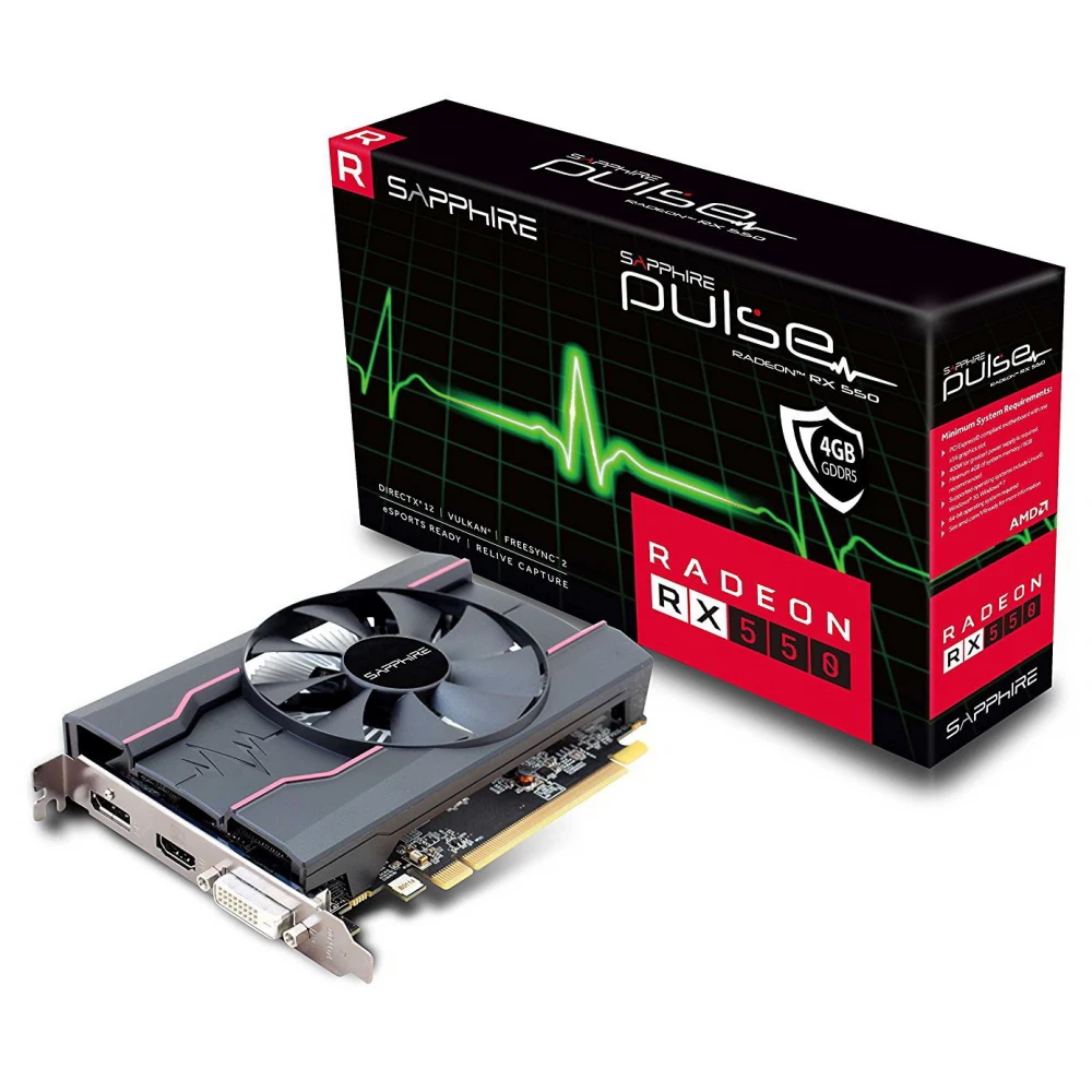 SAPPHIRE 11268-21-20G RX 550 2GB GDDR5 Pulse PCIE SAPPHIRE 11268-21-20G RX 550 2GB GDDR5 Pulse PCIE