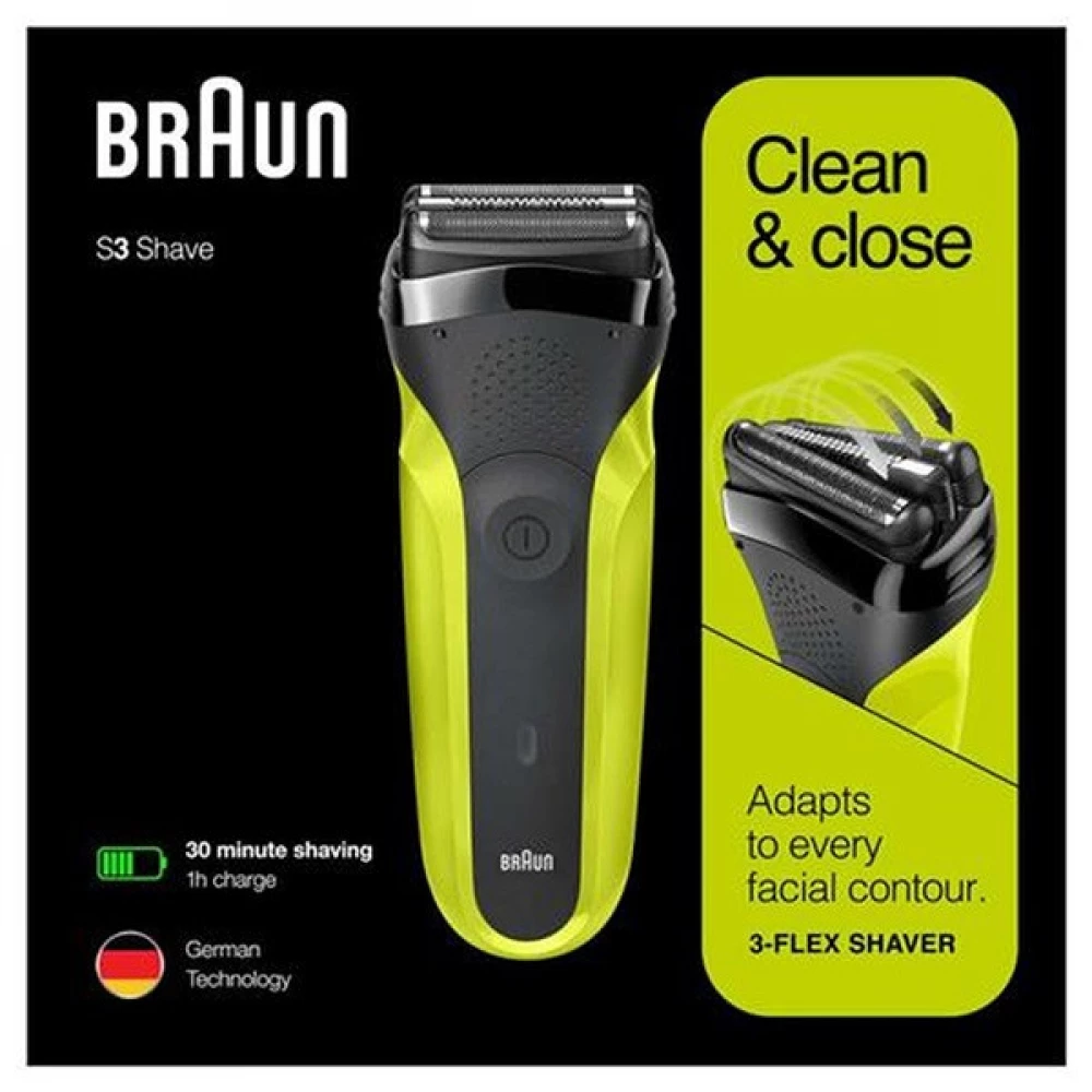 BRAUN Serie 3 300s rechargeable electric razor Black-yellow - iPon -  hardware and software news, reviews, webshop, forum